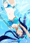  1girl bikini black_hair blue_eyes long_hair mezuru original submerged swimsuit twintails 