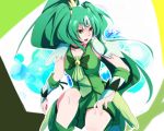  1girl bike_shorts breasts choker cure_march dress green_eyes green_hair long_hair magical_girl midorikawa_nao open_mouth ponytail precure shorts_under_skirt skirt smile_precure! solo tiara tri_tails yyyanagi 