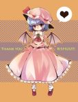  1girl blue_hair colored hat highres looking_at_viewer musou_yuchi red_eyes remilia_scarlet smile solo touhou wings 