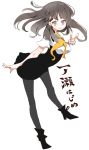  1girl :&gt; akaki_aoki black_hair gatchaman_crowds grey_eyes hair_ornament hairclip ichinose_hajime pantyhose school_uniform solo v 