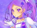  1girl bust cure_sword dokidoki!_precure heart kenzaki_makoto lips precure purple_background purple_hair saikachi_(ogre_tree) solo violet_eyes 
