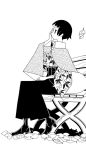  japanese_clothes kumeta_kouji monochrome sayonara_zetsubou_sensei short_hair tsunetsuki_matoi 