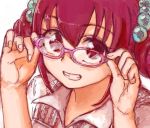  1girl bespectacled blush glasses grin hoshizora_miyuki looking_at_viewer precure smile smile_precure! solo yuucho 