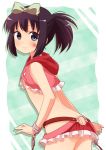  1girl blush facial_tattoo flat_chest io kunihiro_hajime no_bra no_panties ponytail ribbon saki smile solo tattoo 