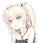  1girl bare_shoulders blonde_hair blue_eyes blush hair_ornament hasegawa_kobato heterochromia long_hair red_eyes shouichi smile solo twintails two_side_up 