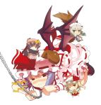  4girls all_fours animal_ears bat_wings blush chain chibi collar dog_ears dog_tail flandre_scarlet hat izayoi_sakuya kemonomimi_mode leash maid_headdress multiple_girls ooide_chousuke patchouli_knowledge purple_hair red_eyes remilia_scarlet short_hair tail tears touhou wings wink wrist_cuffs 