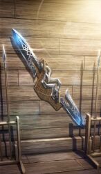  commentary_request fate/grand_order fate_(series) glint higashiyama_hayato no_humans official_art polearm spear still_life third-party_source weapon weapon_focus weapon_request 