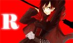  bullet cape corset cross fer1029 flower grey_eyes redhead rose ruby_rose rwby short_hair 