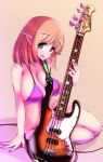  1200www 1girl bikini blue_eyes electric_guitar elf guitar highres instrument orange_hair original pointy_ears swimsuit 