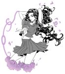  1girl flower jojo_no_kimyou_na_bouken long_hair school_uniform serafuku solo vldksltlah88 yamagishi_yukako 