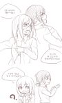  2girls ? blush cellphone chibi christa_renz dressing irapeah korean monochrome multiple_girls phone shingeki_no_kyojin ymir_(shingeki_no_kyojin) 