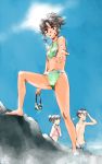  alternate_hairstyle amagami beach mike156 ponytail reaching_out sky swimsuit tanaka_keiko tanamachi_kaoru umehara_masayoshi 