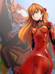  1girl absurdres blue_eyes eva_02 highres long_hair mecha neon_genesis_evangelion orange_hair plugsuit reisun001 solo souryuu_asuka_langley 