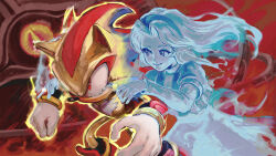  1girl 2boys absurdres alien alternate_form animal_nose aura black_doom blonde_hair blue_eyes bracelet commentary crying crying_with_eyes_open death english_commentary furry furry_male ghost gloves gold_bracelet headband hedgehog_boy highres jewelry kornart long_hair male_focus maria_robotnik multiple_boys red_eyes red_fur revision shadow_the_hedgehog sonic_(series) sonic_adventure_2 sonic_generations sonic_x_shadow_generations sparkle spirit super_shadow tears twitter_username video_game white_gloves yellow_eyes yellow_fur 