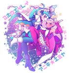  2boys animal_ears archer blue_hair cat_ears cat_tail chiharudaaaaaaa fate/hollow_ataraxia fate/stay_night fate_(series) kaleido_ruby kaleidostick lancer magical_girl multiple_boys red_eyes tail toosaka_rin white_hair 