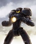  clenched_hand gipsy_danger glowing mecha no_humans pacific_rim science_fiction sky solo super_robot taedu 