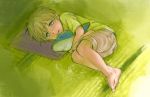  1boy brown_hair child crying free! green_eyes male pillow plush short_hair solo stuffed_animal stuffed_toy tachibana_makoto tears young 