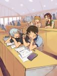  2boys 3girls ayanami_rei hosaka_dx ikari_shinji makinami_mari_illustrious multiple_boys multiple_girls nagisa_kaworu neon_genesis_evangelion notebook pen rebuild_of_evangelion shikinami_asuka_langley sleeping souryuu_asuka_langley 