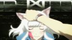  1girl animal_ears animated animated_gif cat_ears hanekawa_tsubasa lowres monogatari_(series) pet_the_catgirl petting screencap tagme white_hair yellow_eyes 