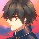  1boy bespectacled brown_eyes brown_hair fate/extra_ccc fate_(series) glasses kin_mokusei kishinami_hakuno_(male) solo 