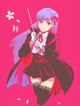  1girl bb_(fate/extra_ccc) breasts fate/extra_ccc fate_(series) hair_ribbon lace lace-trimmed_thighhighs long_hair purple_hair ribbon solo switch thighhighs uraseesan very_long_hair violet_eyes 