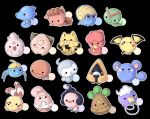  ._. :d :q ayuboo azurill baby_pokemon black_background blush_stickers bonsly castform caterpie chibi chingling cleffa commentary creatures_(company) drifloon elekid frown game_freak gen_1_pokemon gen_2_pokemon gen_3_pokemon gen_4_pokemon happiny horsea igglybuff magby mime_jr. nintendo no_humans omanyte open_mouth outline pichu pokemon pokemon_(creature) pokemon_dppt pokemon_gsc pokemon_rgby pokemon_rse simple_background smile snorunt surskit tongue trapinch vulpix 