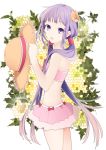  flower hat long_hair mochi_(pixiv) purple_hair sophie_(tales) straw_hat swimsuit tales_of_(series) tales_of_graces twintails violet_eyes 