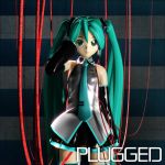  3d absurdres cable detached_sleeves green_eyes green_hair hatsune_miku highres long_hair miniskirt necktie shiny shiny_clothes skirt solo standing tripshots twintails very_long_hair vocaloid 