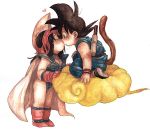  child couple dragon_ball dragonball kintoun kiss lowres nitako nyoibo simple_background son_goku son_gokuu tail young 