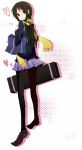  asatsuki_hiko bad_id bag black_hair heart k-on! kosui_(artist) long_hair pantyhose scarf school_uniform skirt solo 