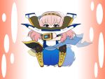  animated_gif aqua_eyes blue_hair chibi double_lariat_(vocaloid) falling gif kaito mameshiba megurine_luka pink_hair scarf skirt spinning thighhighs vocaloid 