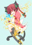  bow braid cat_ears cat_tail hair_ribbon kaenbyou_rin mao_(alepricos) multiple_tails neko_(artist) red_eyes red_hair redhead ribbon short_hair solo tail touhou twin_braids twintails 