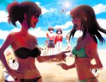   absurdres aozaki_touko arcueid_brunestud beach bikini clouds commentary cornelius_alba crossover fate/stay_night front-tie_top fujou_kirie gilgamesh highres jacket jewelry kara_no_kyoukai kokutou_azaka kokutou_mikiya lens_flare matou_sakura necklace nekoarc nichiru ryougi_shiki short_hair side-tie_bikini sky sun swimsuit translation_request tsukihime  