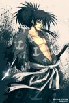  black_hair dororo_(tezuka) hyakkimaru_(character) japanese_clothes katana kei-suwabe male ponytail solo sword weapon 