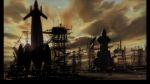  90s airport artist_request clouds dusk evening launch_pad lights no_humans oldschool outlaw_star radio_tower realistic scenery science_fiction screencap sky skyline space_craft sunset wallpaper 