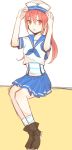  1girl free! long_hair matsuoka_gou ponytail red_eyes redhead sailor skirt solo ujikawa_(nabari) 