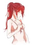  1girl bikini free! long_hair matsuoka_gou ponytail red_eyes redhead sketch solo swimsuit 