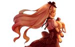  2d closed_eyes dress highres long_hair mayu_(vocaloid) vocaloid white_background 