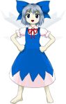  1girl blue_eyes blue_hair cirno double_dealing_character lowres official_art oota_jun&#039;ya short_hair solo touhou 