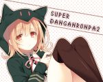  1girl blonde_hair dangan_ronpa hoodie nanami_chiaki red_eyes short_hair solo super_dangan_ronpa_2 thighhighs toosaka_asagi 