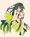  1girl absurdly_long_hair black_hair gatchaman_crowds green_eyes low-tied_long_hair shougo_kota solo utsutsu very_long_hair 