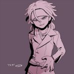  1boy asta_(inazuma_eleven) hairlocs headband inazuma_eleven_(series) inazuma_eleven_go inazuma_eleven_go_vs_danball_senki_w jewelry male mizuhara_aki monochrome necklace open_mouth simple_background solo 