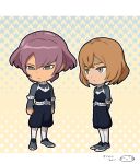  2boys alpha_(inazuma_eleven) brown_hair chibi einamu inazuma_eleven_(series) inazuma_eleven_go inazuma_eleven_go_chrono_stone male mizuhara_aki multiple_boys protocol_omega standing 