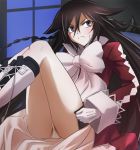  1girl alice_(pandora_hearts) black_hair boots braid cross-laced_footwear gloves haruyama long_hair pandora_hearts panties solo twin_braids underwear violet_eyes white_gloves white_panties 