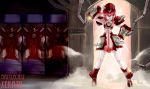 1girl alternate_costume armor armored_dress blue_eyes boots female genderswap league_of_legends nam_(valckiry) personification redhead short_hair solo white_skin xerath 