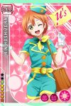  1girl ;d bag character_name gloves hoshizora_rin love_live!_school_idol_project official_art open_mouth orange_hair short_hair smile solo wink yellow_eyes 