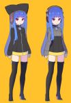  1girl :&lt; blue_hair boots character_sheet hat headphones nagisa_kurousagi original solo thigh_boots thighhighs violet_eyes 
