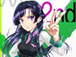  dokiyuri half_updo highres hime_cut kakumeiki_valvrave long_hair rukino_saki v violet_eyes 