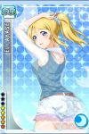  1girl ayase_eli blonde_hair blue_eyes character_name love_live!_school_idol_project official_art ponytail shorts solo 