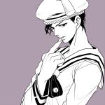  1boy hat jojo_no_kimyou_na_bouken jojolion kira_yoshikage_(jojolion) sailor sailor_hat solo z7a2048 